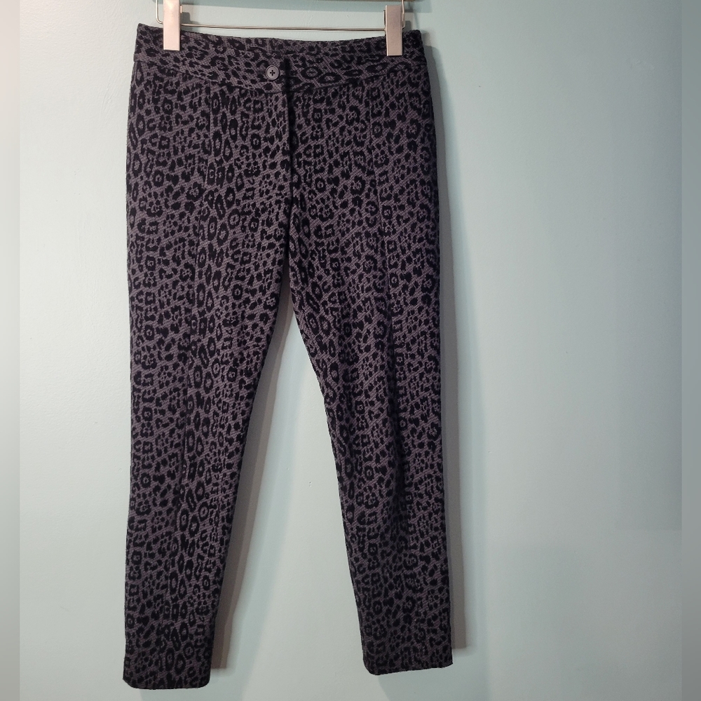 Thakoon Addition Womens Pants Size 2 Velour Animal Print Tapered Cotton